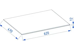 Blat łazienkowy kompaktowy 60 cm czarny z fazą 45°