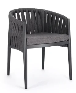 Bolzano Juno Krzesło ogrodowe 63x60 antracytowe aluminium