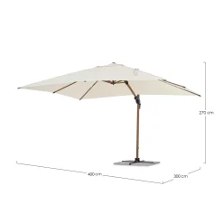 Bolzano Olympus Parasol ogrodowy 300x400 beżowy aluminium