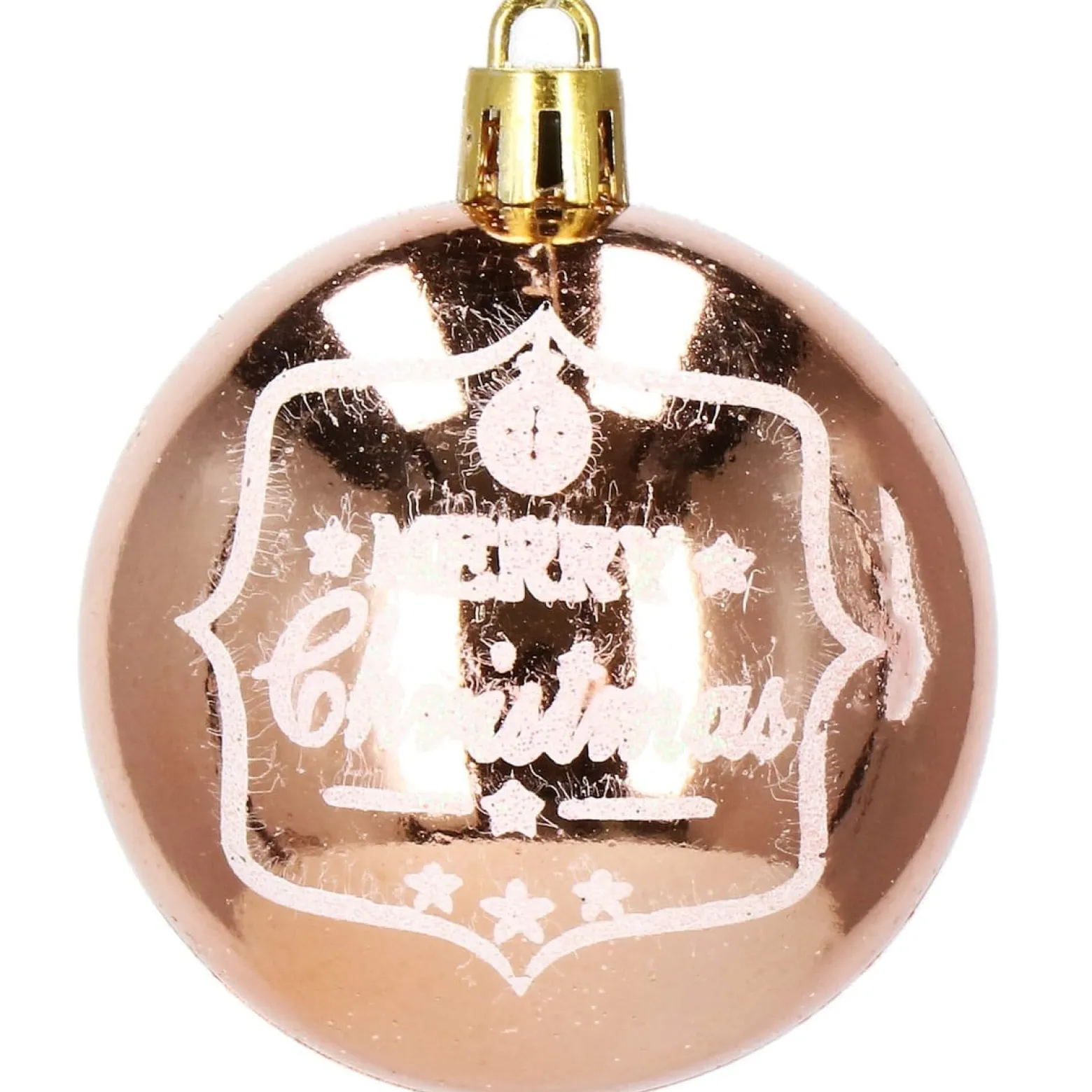 Bombki choinkowe rose gold 24 szt. różowy 6cm zestaw