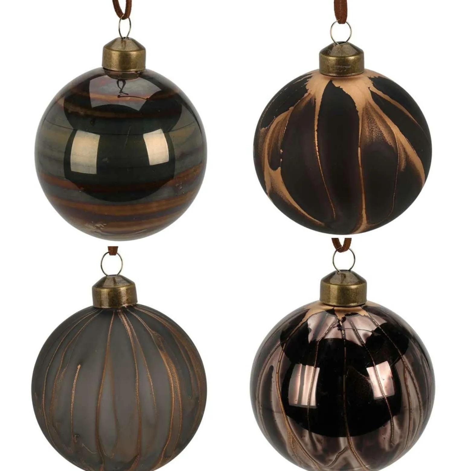 Bombki choinkowe szklane imitacja Marmuru 8cm - 12 szt