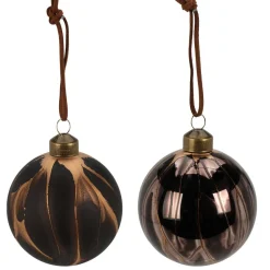 Bombki choinkowe szklane imitacja Marmuru 8cm - 12 szt