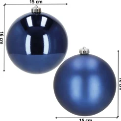 Bombki choinkowe 2 szt. zawieszki na choinkę 15 cm granatowe