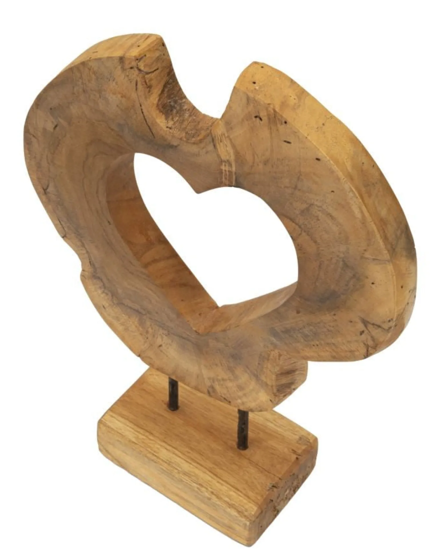 Brązowa drewniana rzeźba 28x10x38 cm