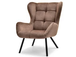 Brązowy Welurowy Uszak Noel Do Salonu W Stylu Modern
