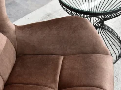 Brązowy Welurowy Uszak Noel Do Salonu W Stylu Modern