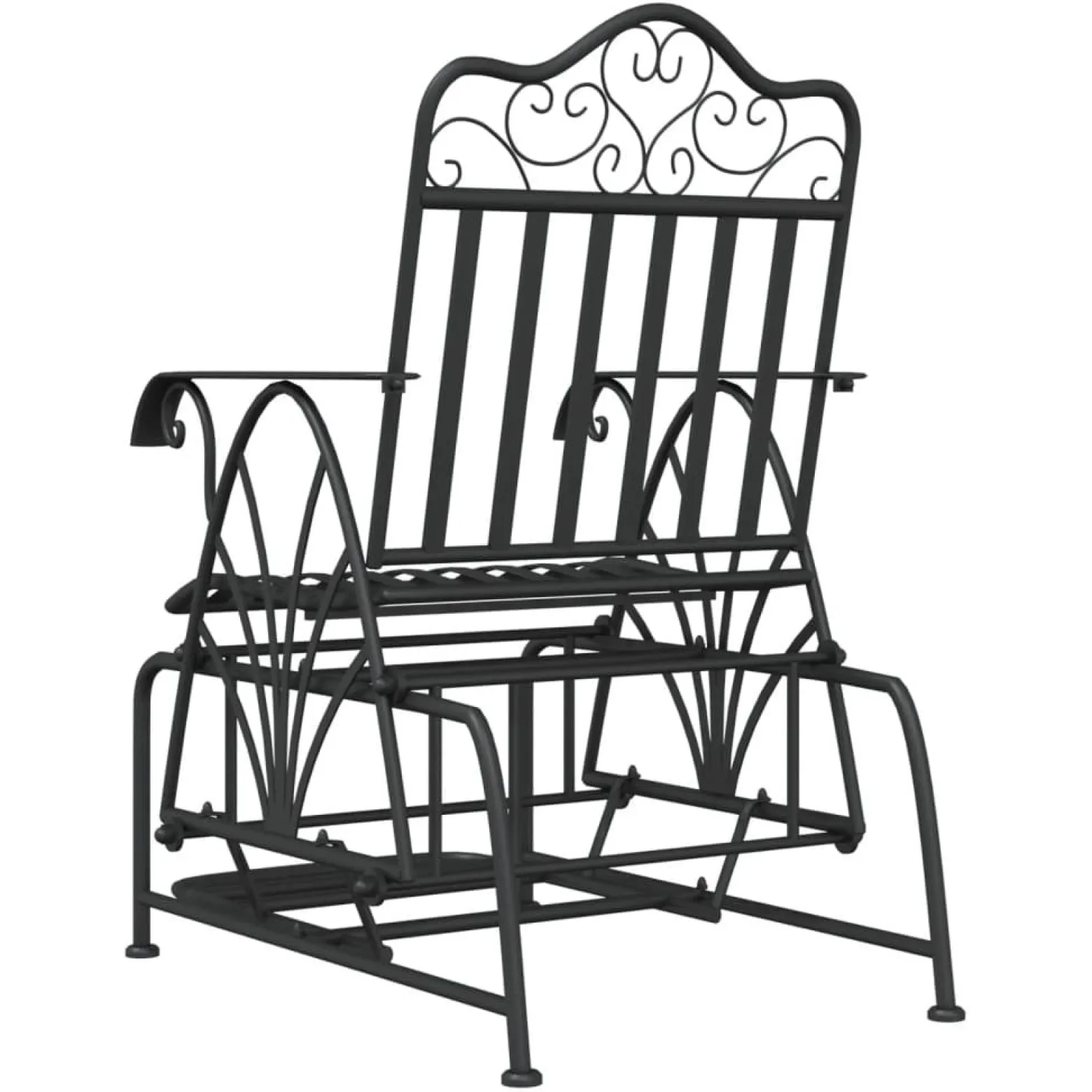 Bujane krzesło ogrodowe, 61 cm, czarne, stalowe