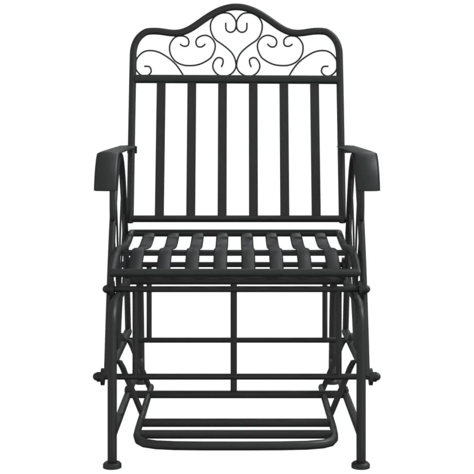 Bujane krzesło ogrodowe, 61 cm, czarne, stalowe