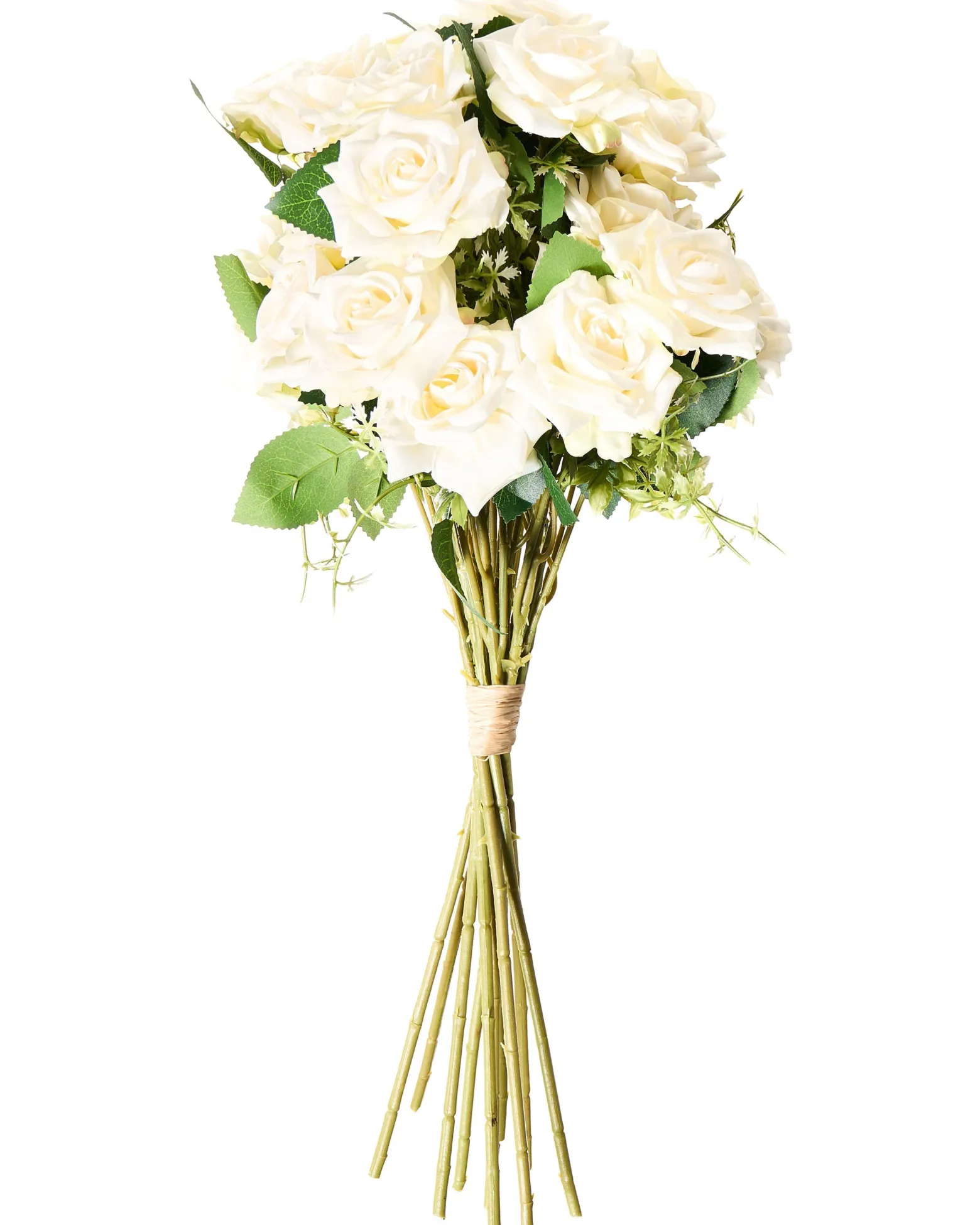 Bukiet sztucznych kwiatów róże 55 cm biały