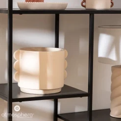 Ceramiczna osłonka na doniczkę WAVY BLISS, 18 cm