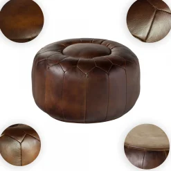 CHESTERFIELD Pufa #18 Skóra naturalna 60x38 cm