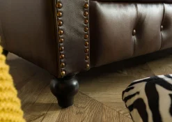 CHESTERFIELD Sofa #102 Skóra naturalna 162x82x76 cm