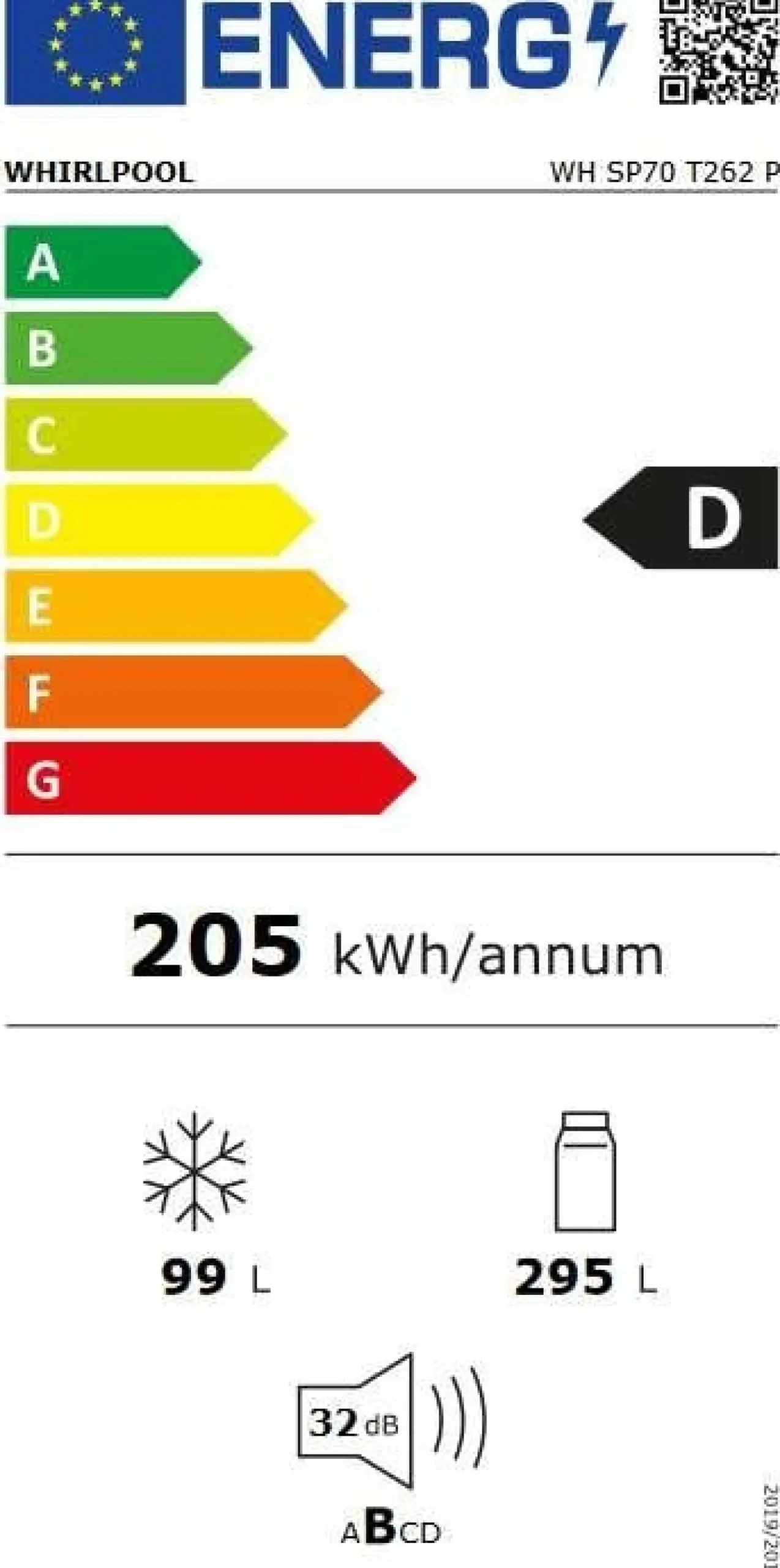 Chłodziarko-zamrażarka WHIRLPOOL WHSP70T262P