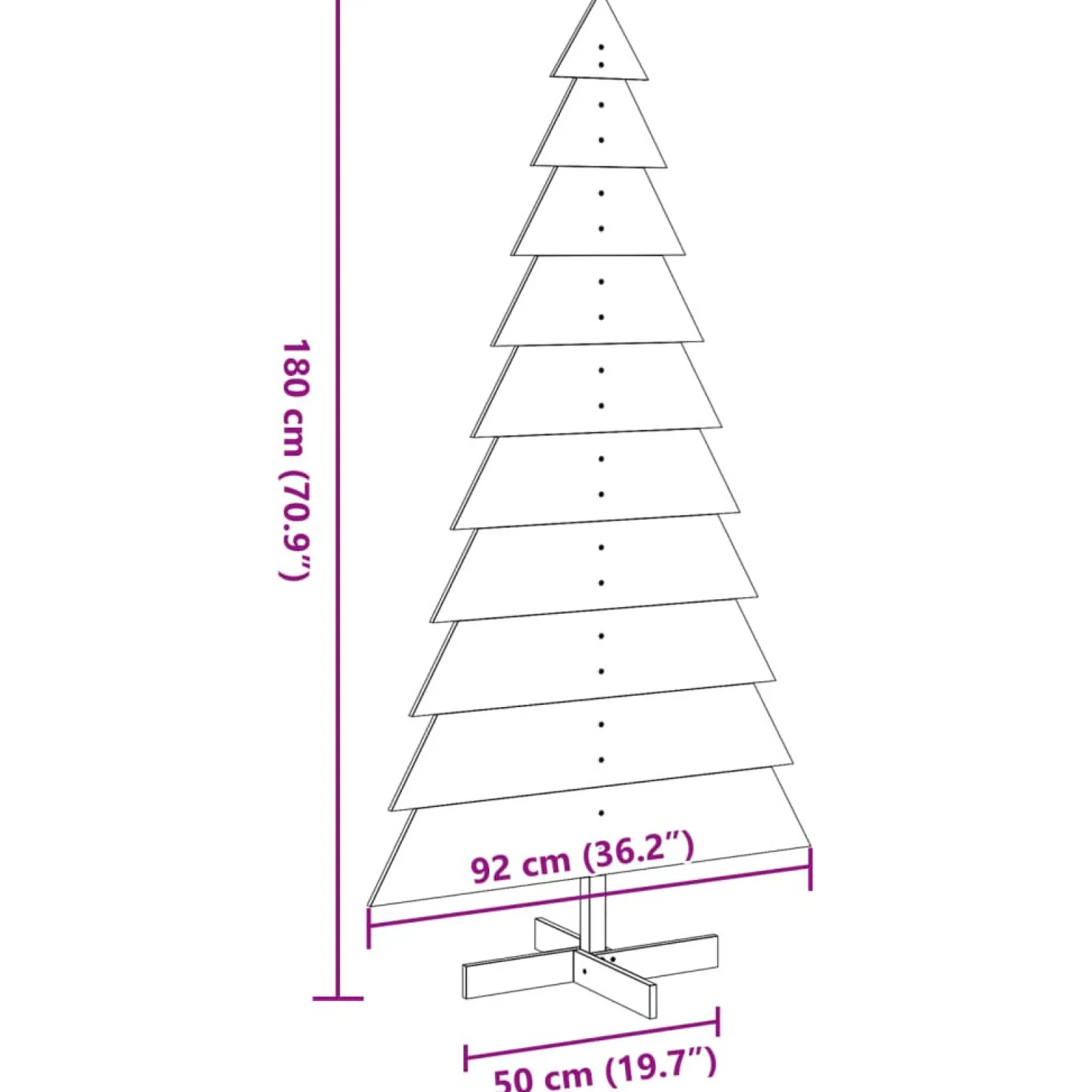 Choinka Drewniana Sztuczna Choinka Sosnowa Drewno 180 cm