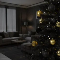 Choinka sztuczna, jodła 150 cm designerskie drzewko świąteczne czarne