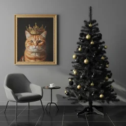 Choinka sztuczna, jodła 150 cm designerskie drzewko świąteczne czarne