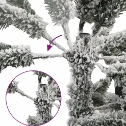 Choinka Sztuczna Ze Stojakiem Choinka Zielona Pokryta Śniegiem 120 cm