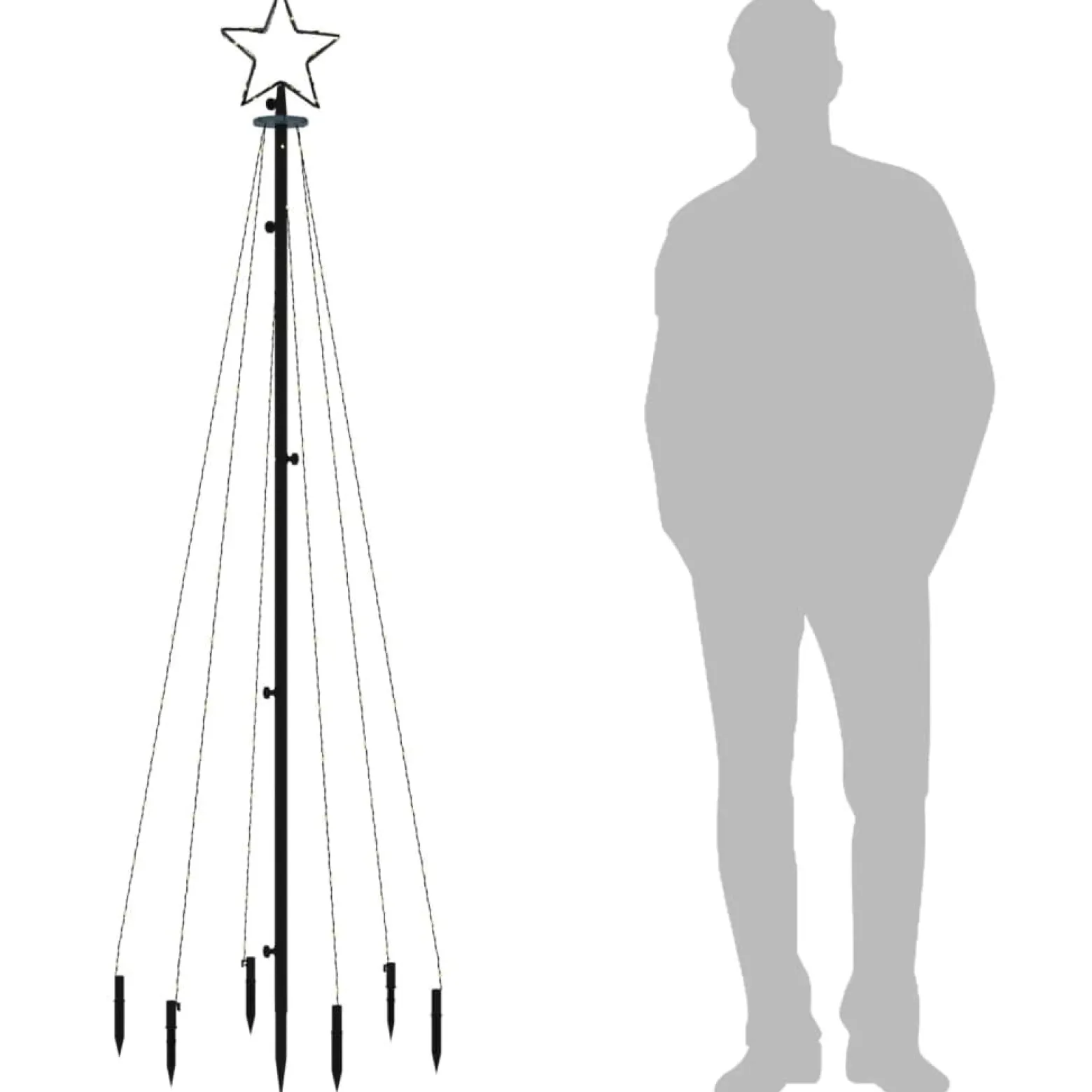 Choinka z kołkiem gruntowym Biały 180 x 70 cm vidaXL