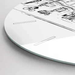 Cichy Zegar Dekoracyjny ścienny Ilustracja miasta Poznań