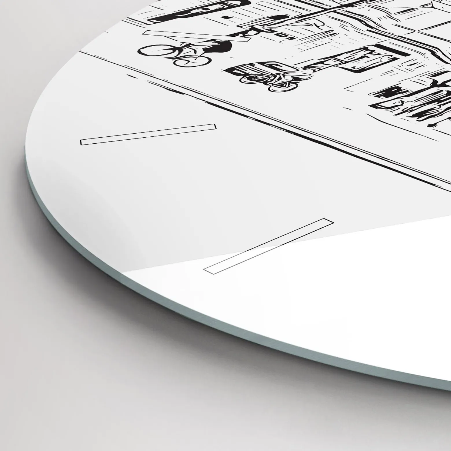 Cichy Zegar Dekoracyjny ścienny Ilustracja miasta Poznań