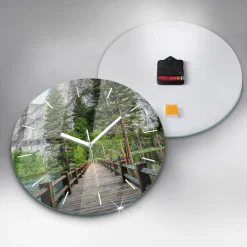 Cichy Zegar Dekoracyjny ścienny Drewniany most Yosemite fi30