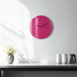 Cichy Zegar Dekoracyjny ścienny Różowy fi30