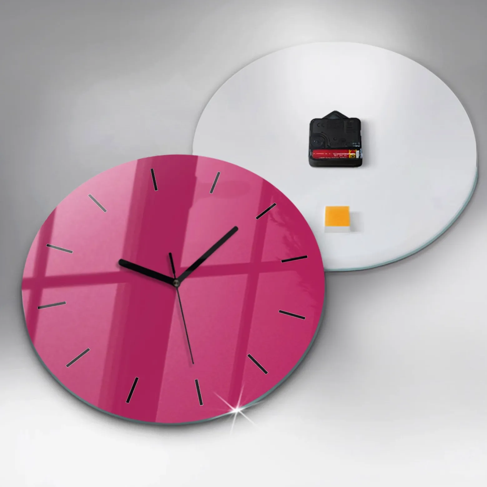 Cichy Zegar Dekoracyjny ścienny Różowy fi30