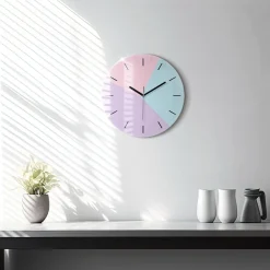 Cichy Zegar Dekoracyjny Pastelowy wzór fi30