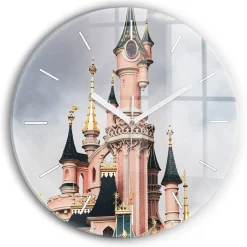 Cichy Zegar Dekoracyjny Zamek Disneyland w Paryżu fi30