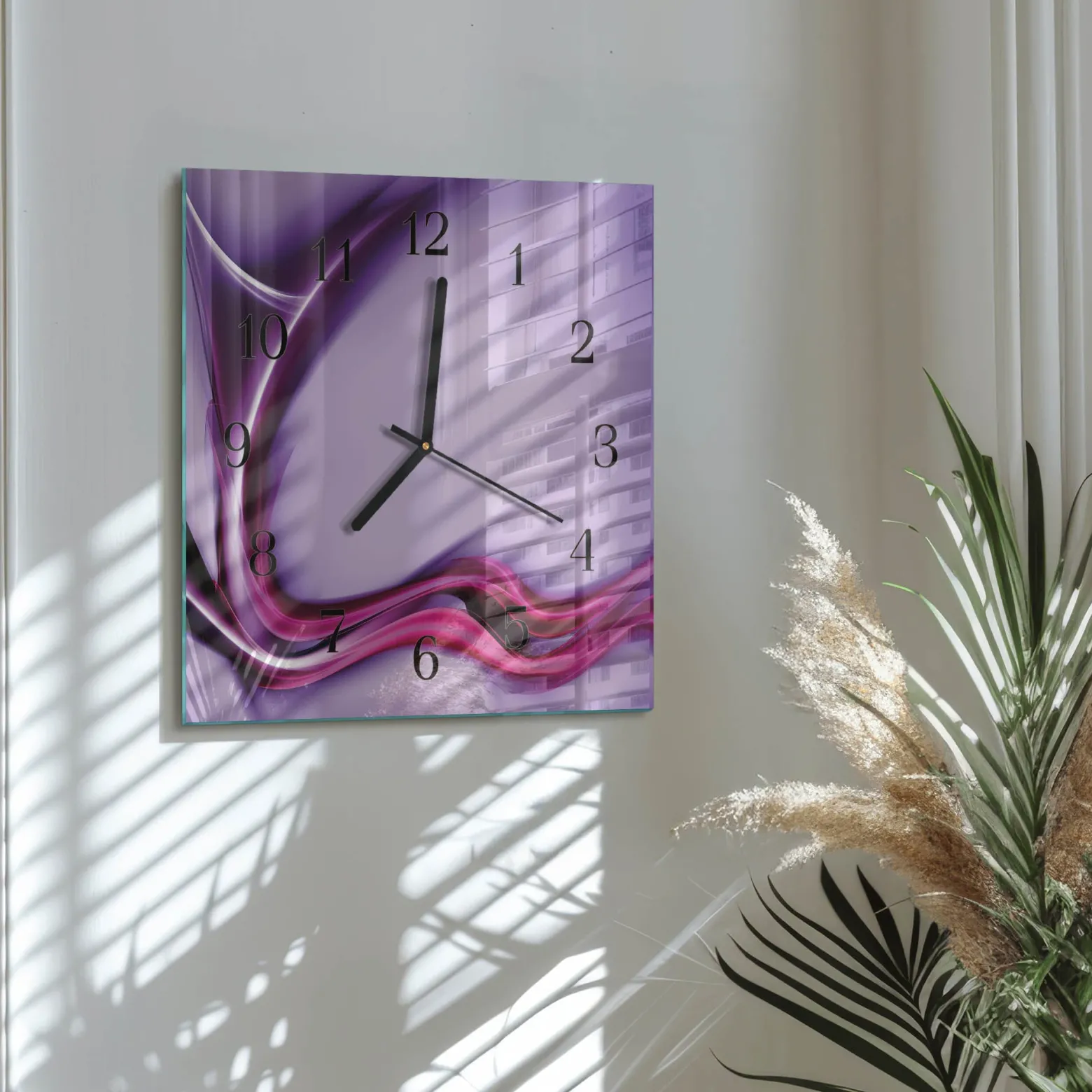 Cichy zegar 30x30 Abstrakcja nowoczesny na ścianę