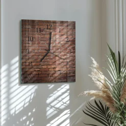 Cichy zegar 30x30 Cegła dekoracyjny na ścianę