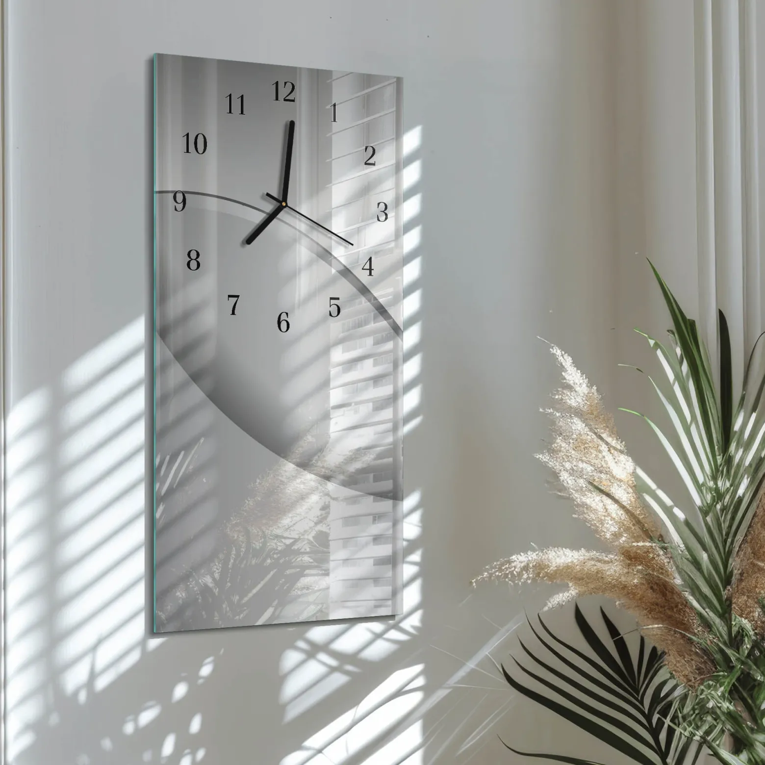 Cichy zegar 30x60 Wzór nowoczesny na ścianę