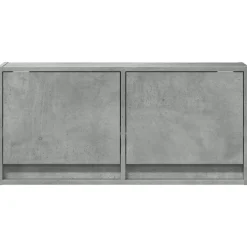 Ścienna szafka TV z LED szarość betonu 80x31x35 cm