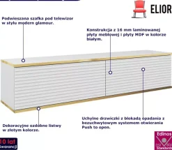 ścienna lamelowa szafka pod TV - Xyvian