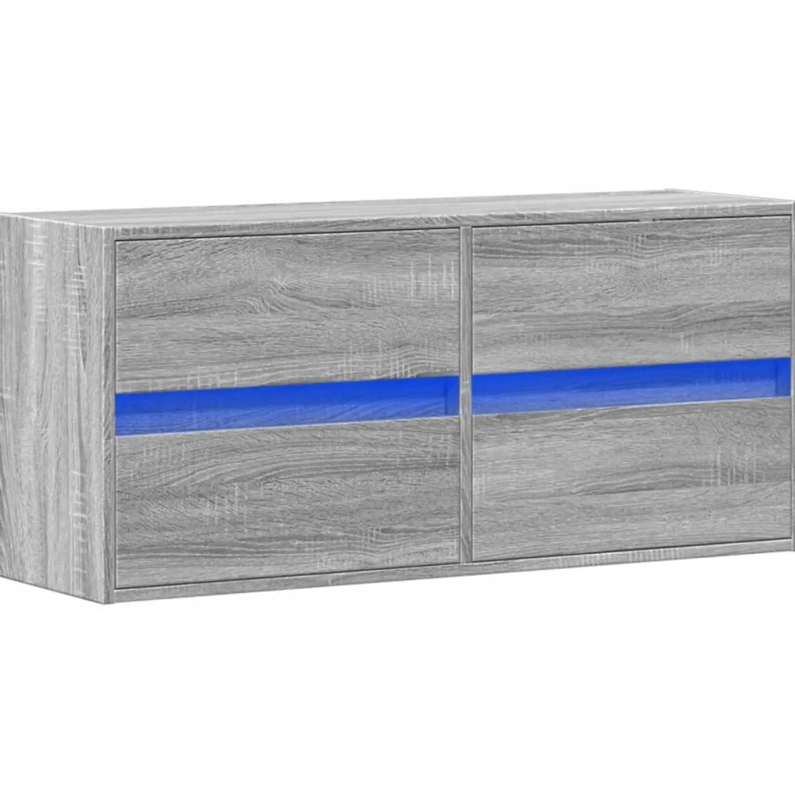Ścienna szafka TV z LED szary dąb sonoma 100x31x45 cm