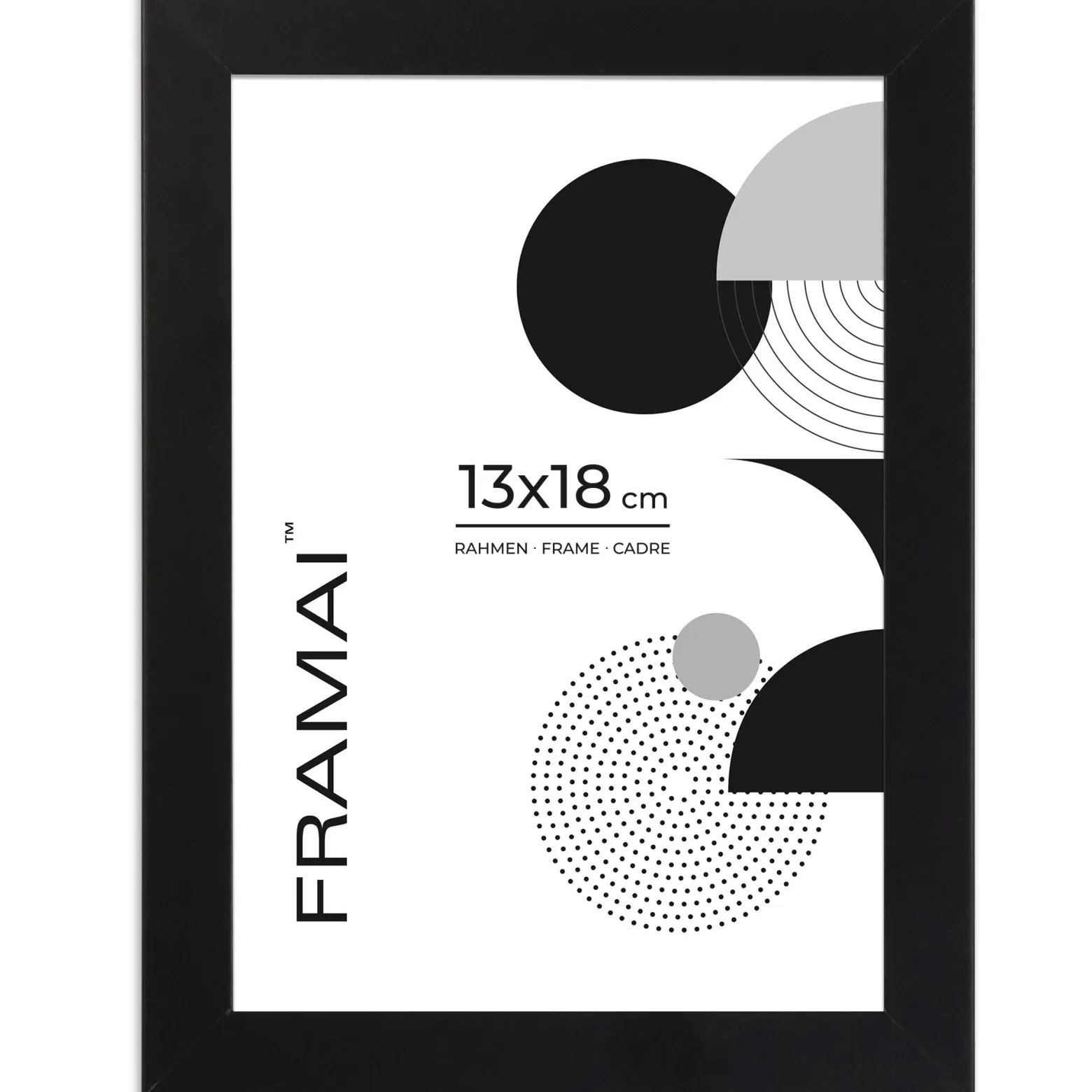 Czarna ramka na zdjęcia 13x18 cm rama prostokątna FRAMAI®