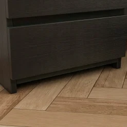 Czarna nowoczesna szafka nocna z 2 szufladami