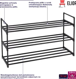 Czarna szafka na buty z 3 półkami - Aveno