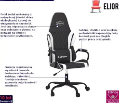 Czarno-biały fotel gamingowy - Miedziana 4X