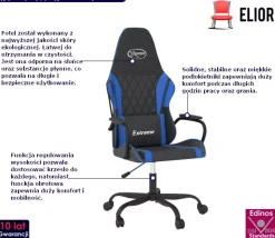 Czarno-niebieski fotel gamingowy - Miedziana 6X