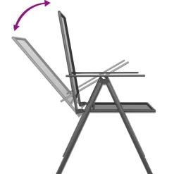 3-częściowy zestaw mebli ogrodowych, antracytowy, stal
