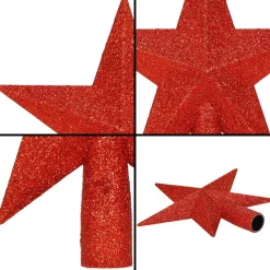 Czubek na choinkę 15 cm szpic, gwiazda czerwona