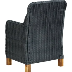 7-cz. zestaw mebli ogrodowych, poduszki, rattan PE, ciemnoszary
