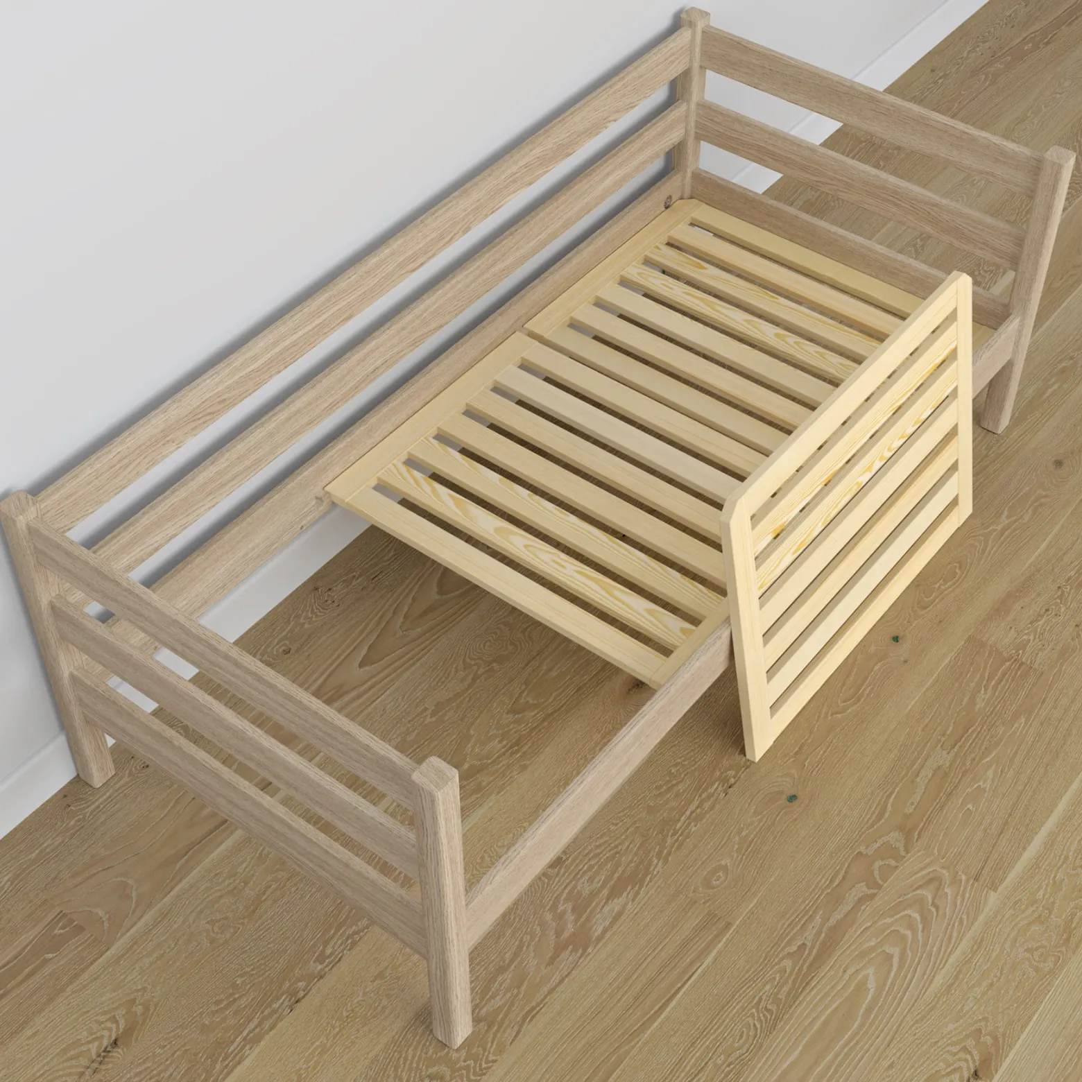 Dębowe łóżko sofa z szufladą N01