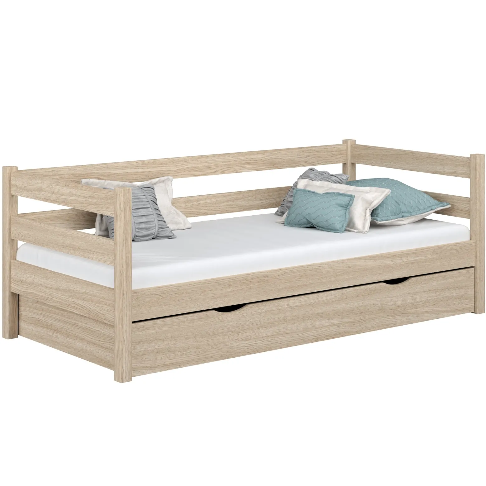 Dębowe łóżko sofa z szufladą N01