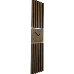 Dębowy panel Zegar w Lamelach 155x30cm brązowy