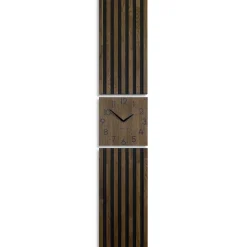 Dębowy panel Zegar w Lamelach 155x30cm brązowy