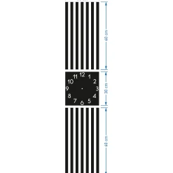 Dębowy panel Zegar w Lamelach 155x30cm brązowy