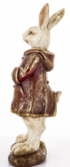 Dekoracja - królik 35x14x9 cm MALJUNA-2 w płaszczu z kapturem
