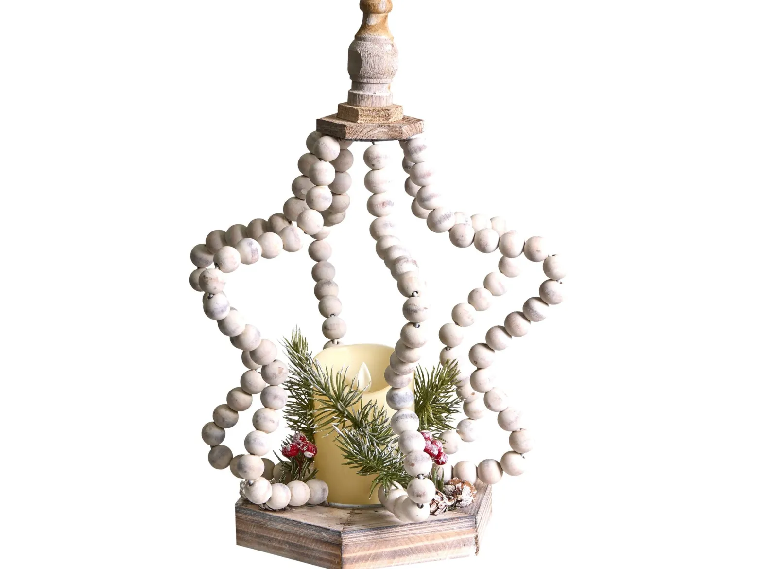 Dekoracja świąteczna LED lampion jasnobrązowa